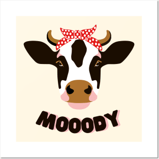 Moody cow Posters and Art